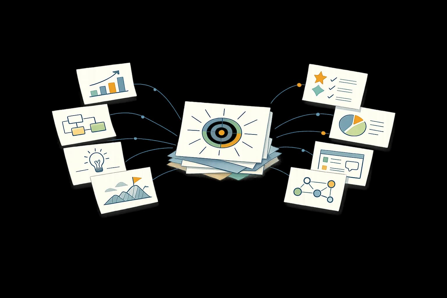 Crazy 8s ideation sheet showing multiple rapid concept panels