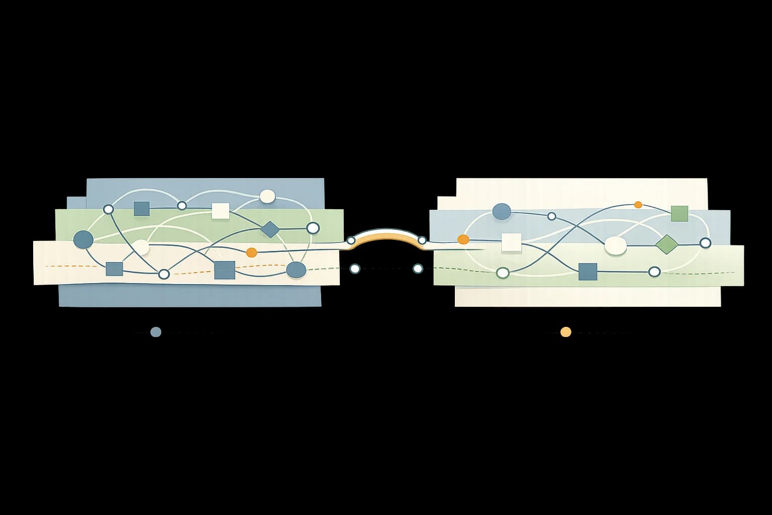 Current and future state map comparing present flow to target experience