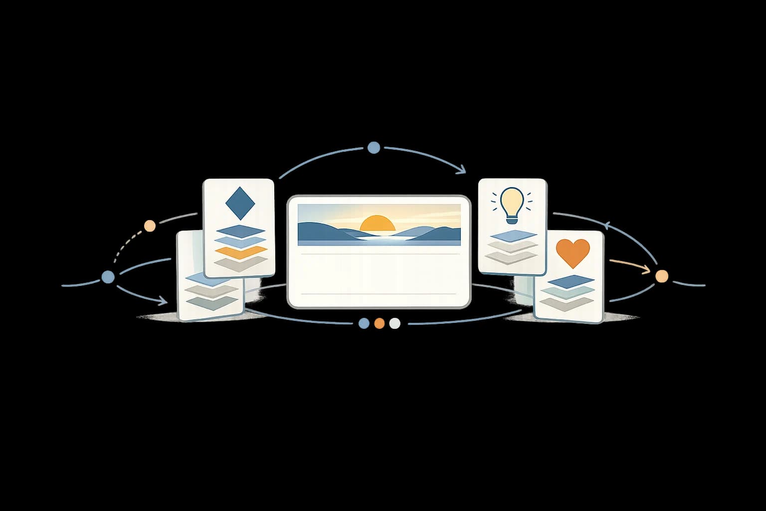 Experience principles workshop board defining shared design principles